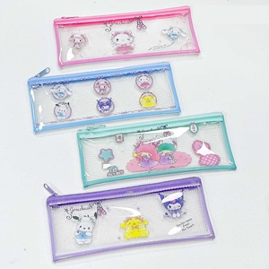 Tốt Nhất Bán Dễ Thương Mèo & Con Chó Thiết Kế 4-Kích Thước PVC Dây Kéo Lưới Tập Tin Túi Bán Buôn Xách Tay Trường Văn Phòng Phẩm Cuốn Sách Lưu Trữ Túi - Product Image 3