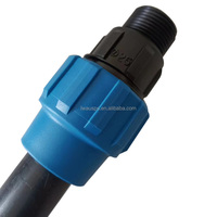 Raccords de compression PP de haute qualité en gros d'usine, raccord de tuyau HDPE DN20 à filetage mâle, connecteur rapide pour l'agriculture et l'eau