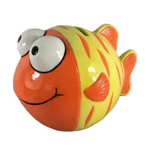 Clownfish Munt Spaarpot, Kinderen Verjaardag Nieuwigheid Geschenken, Handgemaakte En Handbeschilderde Keramische Clown Vis Geld Munt Bank