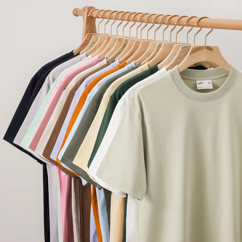 Hot Sale 240 gsm t shirt custom logo cotton heavy weight blank plain crew neck custom oversized tshirts for men