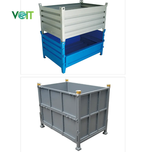 Cage de palette en vrac pliante de côtés de tôle de stockage de porte de demi-chute - Product Image 3