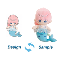 Poupée en peluche sirène personnalisée, adorable et personnalisable, en coton, avec tenues, jouet en peluche doux, peluches Kawaii, vente en gros OEM ODM