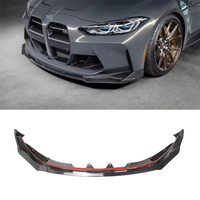Bumper mobil serat karbon, bibir depan gaya V untuk BMW M3 4-pintu/M4 G82 G83 2 pintu 2021 + G80 G82 G83
