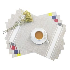 Napperons de <span class=keywords><strong>table</strong></span> de style japonais napperons en <span class=keywords><strong>vinyle</strong></span> tissé crossweave lavables napperons de cuisine antidérapants résistants à la chaleur pour <span class=keywords><strong>table</strong></span> à manger - Product Image 4