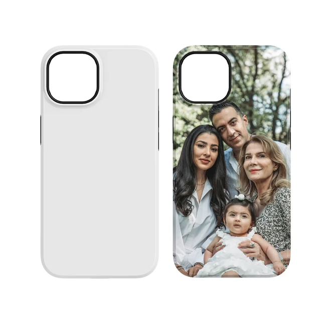 Factory Wholesale 3d Sublimation Blanks 2 in 1 Double Mobile Cell Cover Phone Case for Heat Transfer Printing Machine