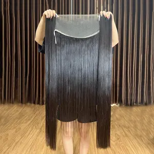 कच्चे बाल बंडल विक्रेता थोक कच्चे एकल दाता वियतनामी क्यूटिकल संरेखित बाल बुनाई फ्रंटल 100% मिंक मानव बाल बंडल के साथ