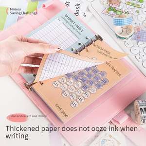 Cuaderno planificador de presupuesto de hojas sueltas con estampado de cocodrilo de PU A6 personalizado Carpeta de 6 anillas diario de bolsillo de desafío de ahorro - Product Image 3