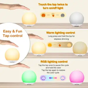 LED Bedside Touch Sensor Lamp For Kids Breastfeeding USB Rechargeable Nursery Dimmable Warm Night Light