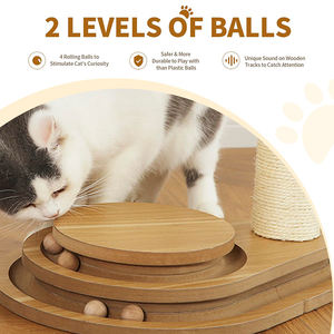Moderner 23 "großer Katzen kratz baum Holzkugel bahn <span class=keywords><strong>Sisal</strong></span> 2-lagiger Indoor-Kratz baum kratzer Großer interaktiver baumeln der Ball - Product Image 3