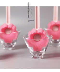 Plastic Pink Flower Design Cleaning Brush with Sponge Head for <b>Thermos</b> Cup and <b>Bottle</b> Portable Daily Use - Product Image 3
