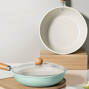 <span class=keywords><strong>Mejor</strong></span> venta 22/24cm Cocina Cocina Antiadherente <span class=keywords><strong>Huevos</strong></span> Steak Hierro Frier Pan Antiadherente Cerámica recubierta sartén con tapa - Product Image 1