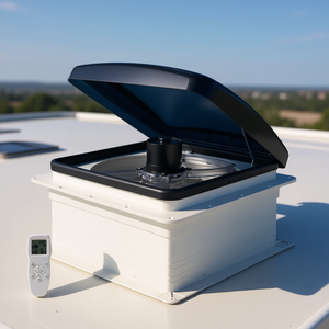 Ventilateur de toit de 14 pouces, moteur 12V DC, 10 vitesses, télécommande, pale en plastique blanc, 4 pales, montage sur toit - Product Image 2