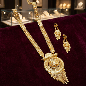 Wholesale Fashion 14K 18K 24K Gold Filled <b>Long</b> <b>Necklaces</b> Set, Forming <b>Long</b> Jewelry Set, Floral Design Brass Gold Plated Jewelry. - Product Image 3