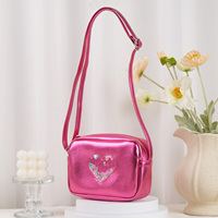 Mignon coeur brillant PU sac à bandoulière portefeuille sac à main pour adolescentes recyclé petit sac à main à paillettes sac à bandoulière pour femmes cadeaux