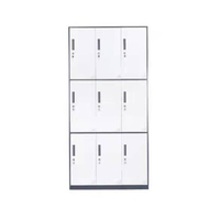 Armoire de rangement industrielle à compartiments, 3 niveaux, 9 portes, en acier, 1850x900x420mm, ISO 9001 CE, serrure à clé, porte ventilée