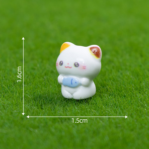 Figurines de chats miniatures en résine, figurines d'animaux en résine, artisanat en résine pour porte-clés, boîte surprise, décoration de tableau de bord de voiture - Product Image 6