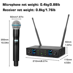 Micrófono Inalámbrico Cardioide de Condensador Profesional DX11 con Reducción de Ruido y Construcción Metálica para Karaoke de 2 Canales - Product Image 5