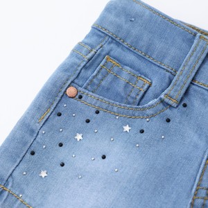 Pantalones Cortos Oxford de Verano para Niñas, Estilo Moderno Vintage, con Bolsillos Traseros con Cuentas, Tallas Grandes, Transpirables, de Secado Rápido, Estilo Moto - Product Image 3