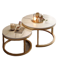 Table basse de salon élégante de style moderne Baotian avec plateau en marbre et structure en métal convertible pour usage domestique Garantie 1 an