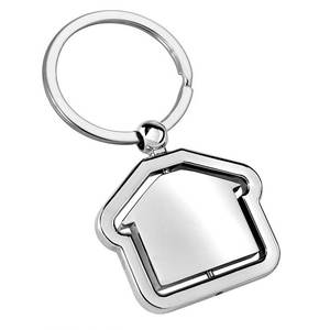 Portachiavi in Metallo Personalizzabile per Aziende con Logo in Pelle Girevole "HOUSE" - Portachiavi Unico e Personalizzato - Product Image 1