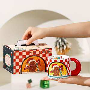 แก้วเซรามิกลายการ์ตูนสำหรับคริสต์มาสสุดสร้างสรรค์แก้วมัคของขวัญคริสต์มาสที่สมบูรณ์แบบสำหรับเด็กผู้หญิงดีไซน์คู่รักจุได้เยอะ - Product Image 3