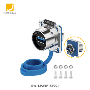 E-weichat LP24 USB 3.0 yüksek hızlı veri USB kablosu konektörü IP68 su geçirmez dairesel USB portu fiş konnektörü - Product Image 6