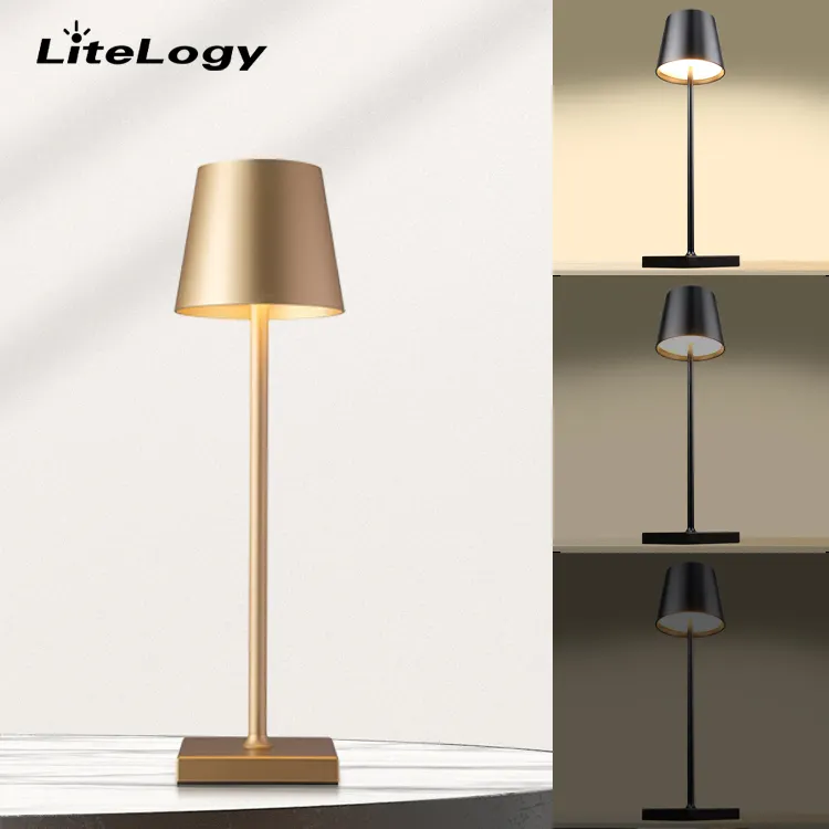 Free Sample European Luxury Living Room Restaurant Decorative Cordless Touch Control Poldina Zafferano Rechargeable Table Lamp