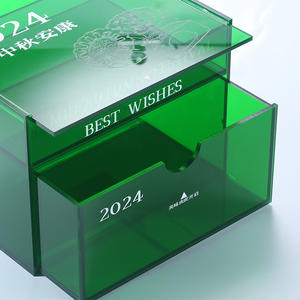 カラーアクリルボックスカスタムブルーレッドグリーンイエローオレンジカラフルパースペックスルーサイト収納ボックスディスプレイケース - Product Image 1