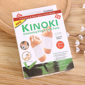 Kinoki10pcsパッド10pcs KinokiDetoxフットパッチパッド体毒足痩身クレンジングハーブ接着剤ホットフットマッサージャー - Product Image 1