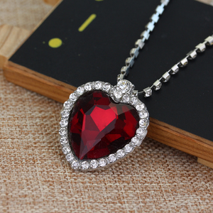 Collier Cœur de l'Océan inspiré du <span class=keywords><strong>film</strong></span> Titanic, avec strass rouges et bleus, grand cristal d'amour - Product Image 6