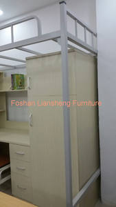 2018 дешевая двуспальная двухъярусная кровать с книжной полкой шкаф и стол для средней школы - Product Image 6