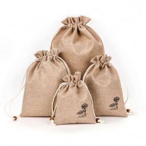 Factory Wholesale Custom Logo Draw <b>String</b> Linen <b>Bag</b> Bundle Pocket Printing Jute Drawstring Gift <b>Bag</b> - Product Image 1