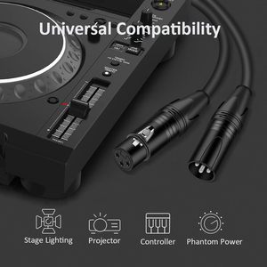 Dajiang OEM Tùy Chỉnh Microphone Cân Bằng Âm Thanh Vá Dây Thấp Z 3 Pin Xlr Jack Cable Đối Với Powered Loa <span class=keywords><strong>DMX</strong></span> LED Effector - Product Image 2