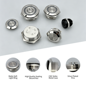 Interrupteurs à <span class=keywords><strong>bouton</strong></span> ultra-courts de 16 mm, 6 V/12 V/24 V, interrupteurs à <span class=keywords><strong>bouton</strong></span>-poussoir momentanés, IP65, en acier inoxydable, <span class=keywords><strong>anti</strong></span>-vandalisme, 1NO - Product Image 4