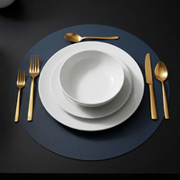 Set de table rond en cuir PU, imperméable et résistant à l'huile, pour hôtel, style nordique, 33*33cm
