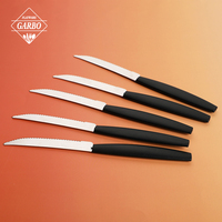 Couteau à dîner en acier inoxydable Jieyang, couteau à steak avec manche en plastique noir, prix abordable pour le marché sud-américain