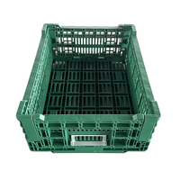Caisse Pliable en Plastique pour Supermarché, Caisse à Légumes Empilable pour l'Agriculture, Panier de Rangement Pliant en Plastique