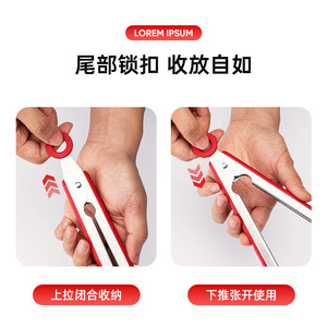 Silicone Food Clips Stainless Steel 9 Inch Heat Resistant For Grilling Steak Cooking - Product Image 4
