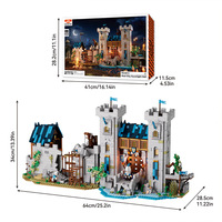 Maquette de château médiéval compatible avec les blocs de construction, jouet pour scènes de chevaliers, soldats, murs de ville et tours