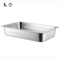 2025 Neues Design Produkt, Edelstahl 201, Mehrgrößen-Mehrzweck-Abtropfschale, Gelochte Gastronorm GN-Pfanne mit Edelstahldeckel