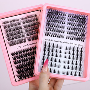 Precio de fábrica: Kit de pestañas postizas DIY en racimo 30-100D 0.07mm, segmentos de pestañas precortados con adhesivo y sellador - Product Image 4
