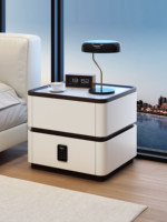 Nouvelle Commode de Chevet 2026 en Bois Massif Style Moderne Minimaliste, Deux Tiroirs, Conception Anti-Chute, Verrouillage par Mot de Passe, Cadre en Lierre de Qualité FAS