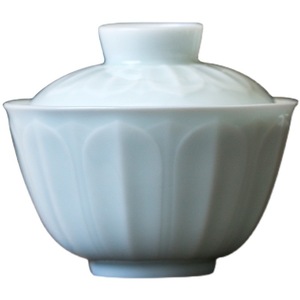 Tazón cubierto de porcelana Yingqing Gaiwan Hutian Kiln Shadow Green Lotus Ode, hecho a mano, para una sola persona, juego de té Kung Fu - Product Image 5