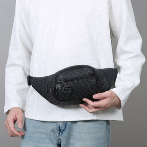 Men's Waist Bag Large Capacity Durable Multi Layer Storage Everyday Outfits Crossbody Bag Brown Black Solid Color - Product Image 3