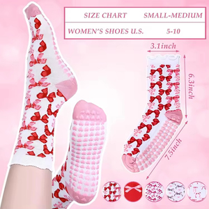 Nouvelles Chaussettes de Yoga Personnalisées pour Femme – Adorables Chaussettes de Sport en Tricot Rose Antidérapantes avec Grip en Silicone pour Barre et Pilates - Product Image 3