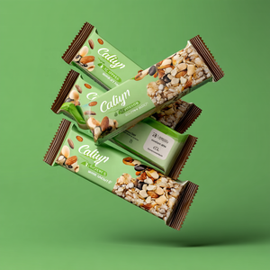 Süt proteini çubuğu şeker çubuğu için özel çikolata alüminyum folyo rulo enerji <span class=keywords><strong>Bar</strong></span> sarıcı Pet gıda için ambalaj poşet stok filmi - Product Image 1