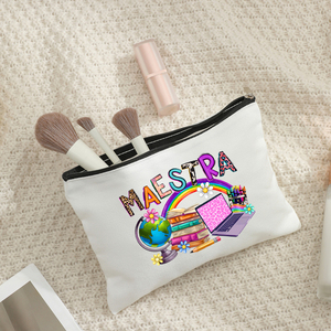 Bolsa <span class=keywords><strong>de</strong></span> maquillaje personalizada con diseño <span class=keywords><strong>de</strong></span> regalos para profesora <span class=keywords><strong>de</strong></span> español, bolsa <span class=keywords><strong>de</strong></span> almacenamiento para artículos <span class=keywords><strong>de</strong></span> tocador <span class=keywords><strong>de</strong></span> viaje, bolsa <span class=keywords><strong>de</strong></span> cosméticos - Product Image 6