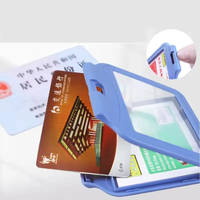 Porte-badge transparent double face, porte-badge rigide, protège-cartes, pochette en plastique pour cartes d'identité, cartes de crédit, bureau, école