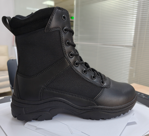 TSB01-7 Wholesale Highquality Side Zipper Mid-cut <b>Hiking</b> Shoes Waterproof Anti Slip Wear-Proof Tactical <b>Boots</b> Black Men Shoes - Product Image 3