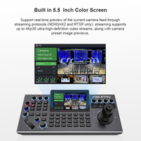 HDKATOV PTZ Cámara Joystick Controlador, 5 '.5' Pantalla LCD 4D Joystick Conferencia Control Teclado Soporte Salida HDMI para Iglesia